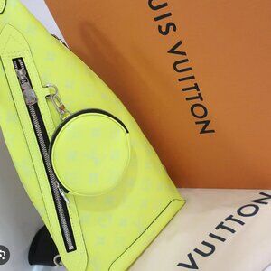 Louis Vuitton Duo Sling Bag Monogram Taigarama - Yellow Excellent Condition